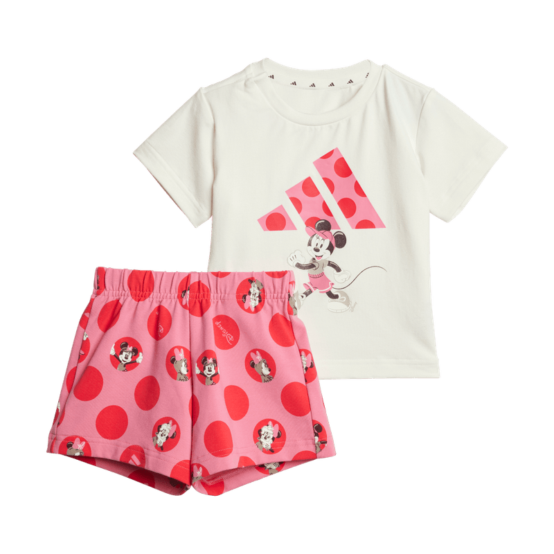 Conjunto-adidas-para-niña-I-Dy-Mi-T-Set-para-moda-color-blanco.-Frontal-Sobre-Modelo