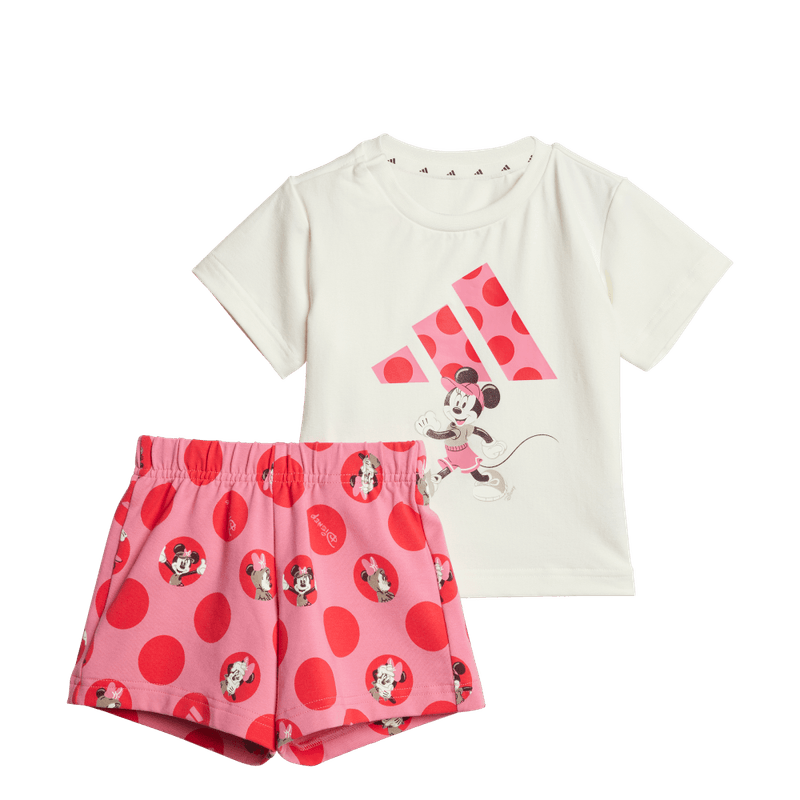 Conjunto-adidas-para-niña-I-Dy-Mi-T-Set-para-moda-color-blanco.-Frente-Sobre-Modelo