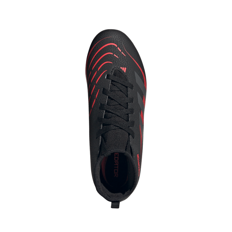 Guayos-adidas-para-niño-Predator-Club-Sock-para-futbol-color-negro.-Vista-Lateral-Pares