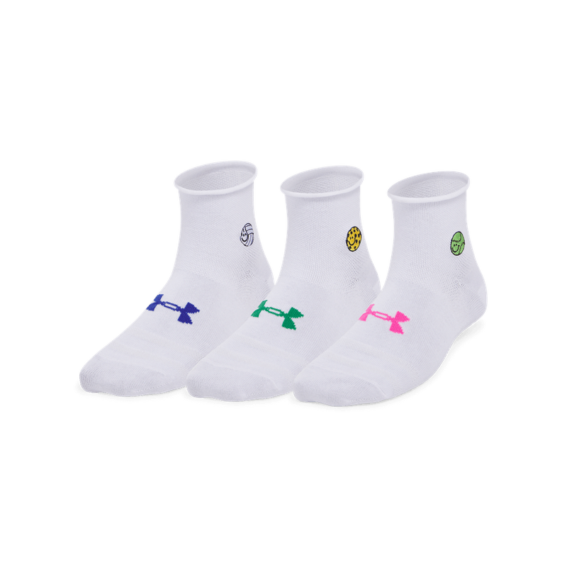 Medias-under-armour-para-mujer-Ua-W-Essential-Nov-3Pk-Qtr-para-moda-color-blanco.-Pack-De-Medias