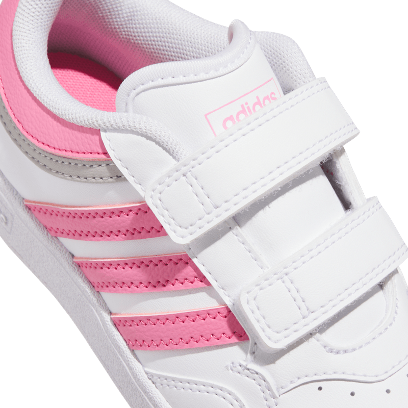 Tenis-adidas-para-niño-Hoops-4.0-Cf-C-para-moda-color-blanco.-Lateral-Y-Suela