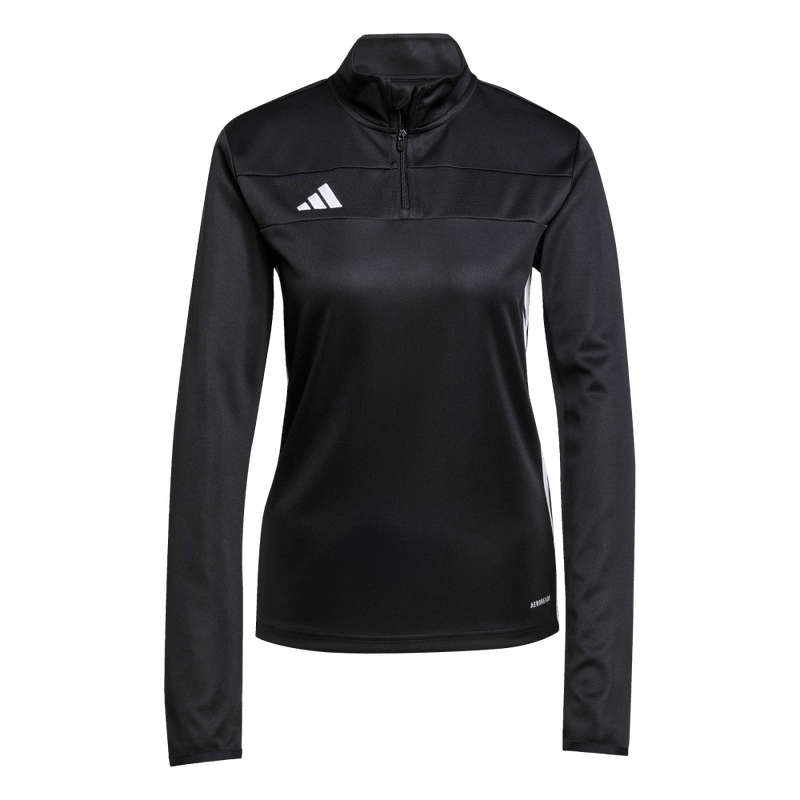 Buzo-adidas-para-mujer-Tiro-Es-Top-W-para-futbol-color-negro.-Frontal-Sobre-Modelo
