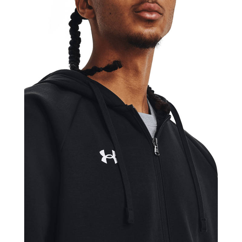 Chaqueta-under-armour-para-hombre-Ua-Rival-Fleece-Fz-Hoodie-para-entrenamiento-color-negro.-Cuello