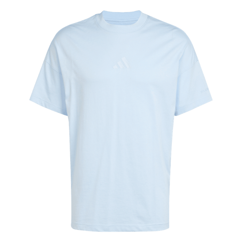 Camiseta-Manga-Corta-adidas-para-hombre-M-A-Szn-T-para-moda-color-azul.-Frontal-Sobre-Modelo