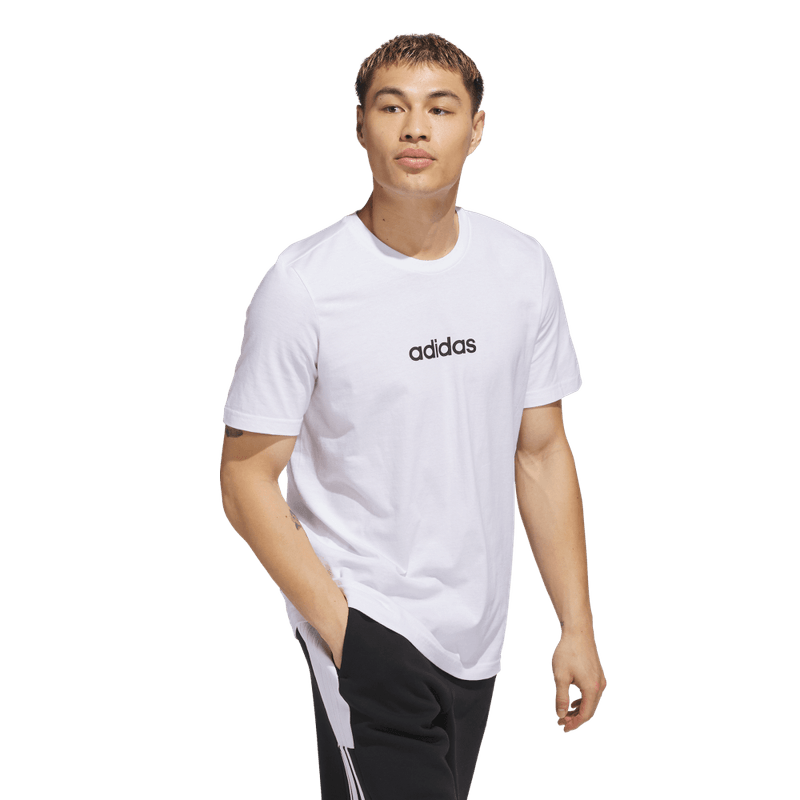Camiseta-Manga-Corta-adidas-para-hombre-M-Lin-Sj-T-para-moda-color-blanco.-Detalle-Posterior
