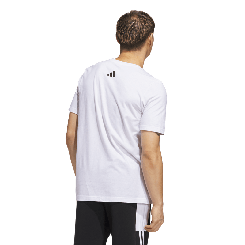 Camiseta-Manga-Corta-adidas-para-hombre-M-Lin-Sj-T-para-moda-color-blanco.-Reverso-Sin-Modelo