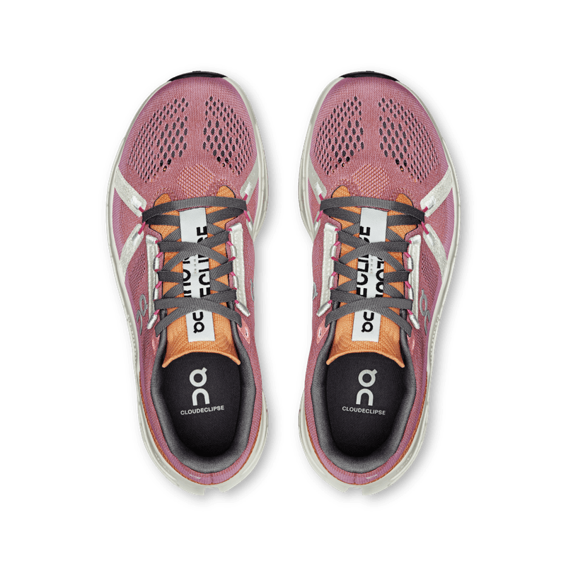 Tenis-on-para-mujer-Cloudeclipse-para-correr-color-naranja.-Capellada