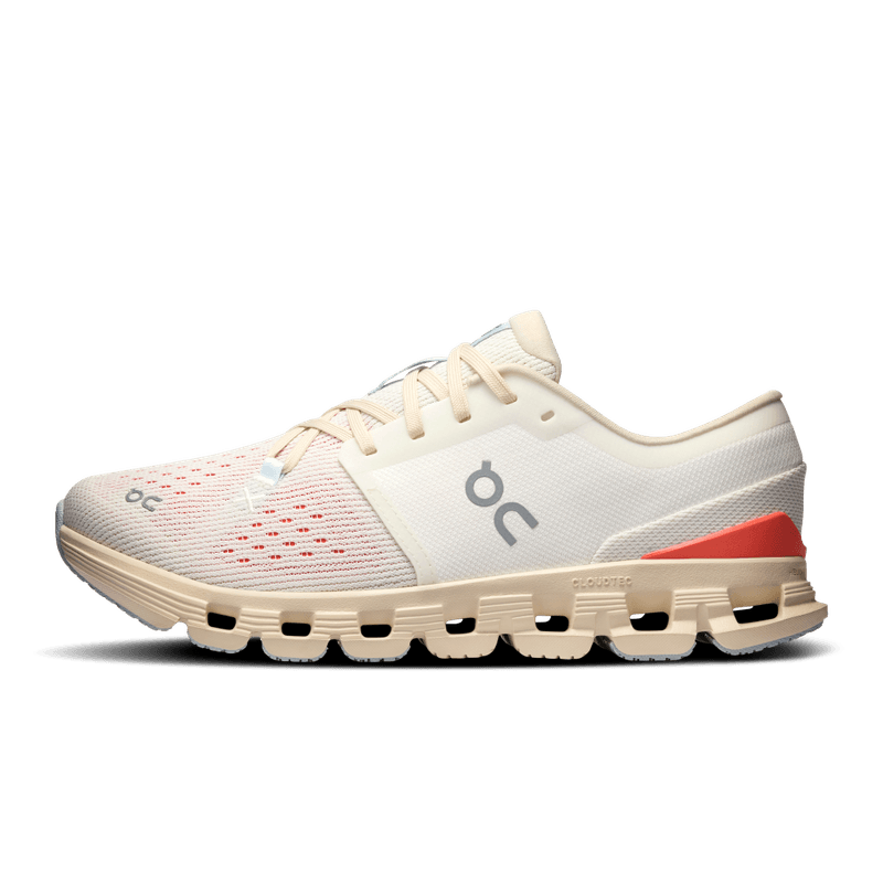 Tenis-on-para-mujer-Cloud-X-4-para-entrenamiento-color-gris.-Lateral-Externa-Derecha