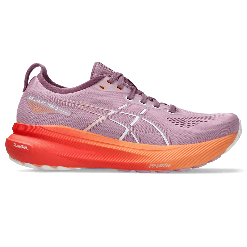 Tenis-asics-para-mujer-Gel-Kayano-31-para-correr-color-amarillo.-Lateral-Externa-Derecha