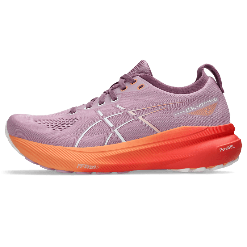 Tenis-asics-para-mujer-Gel-Kayano-31-para-correr-color-amarillo.-Lateral-Externa-Derecha