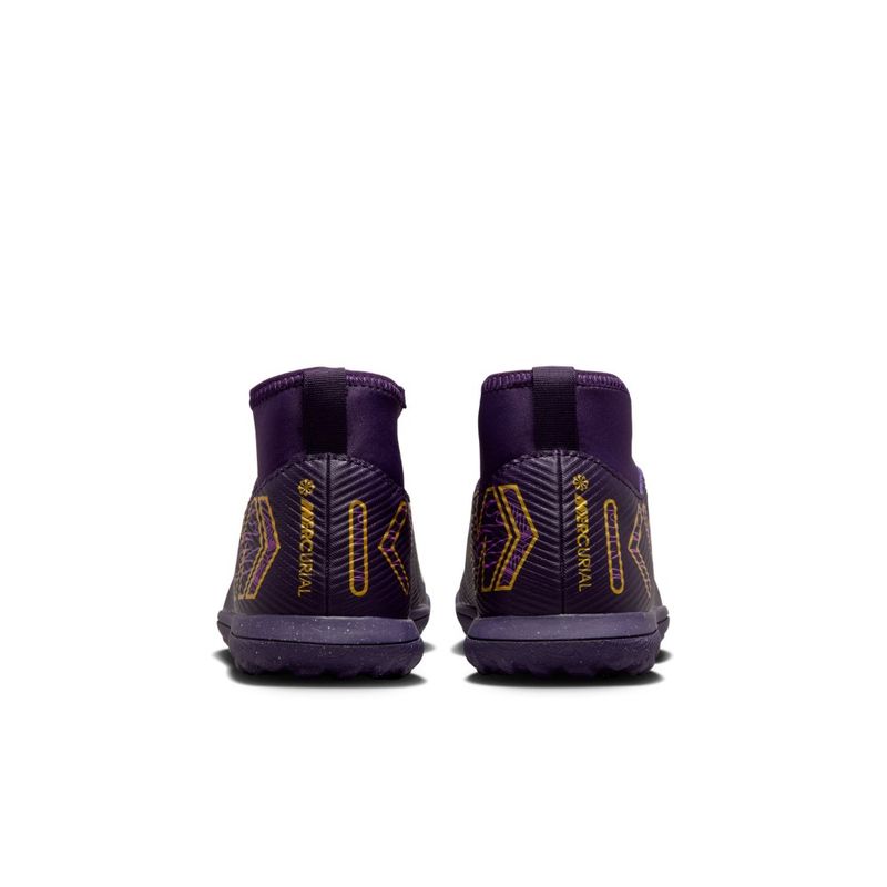 Guayos-nike-para-niño-Jr-Superfly-10-Club-Km-Tf-para-futbol-color-morado.-Talon