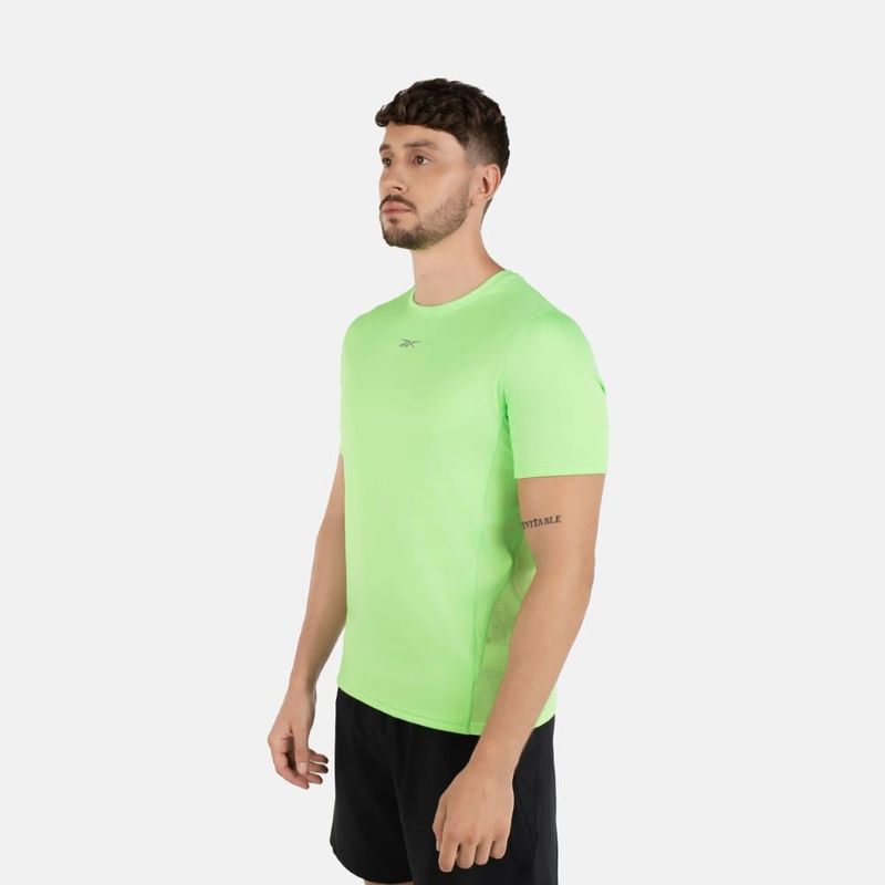 Camiseta-Manga-Corta-reebok-para-hombre-Running-Ss-Speedwick-Tee-para-correr-color-verde.-Reverso-Sin-Modelo