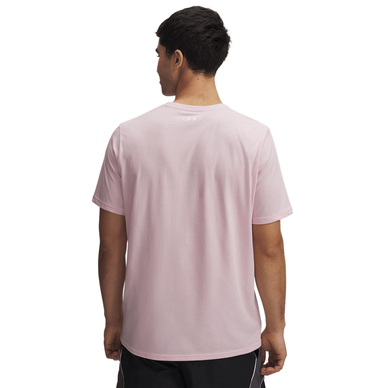 Camiseta-Manga-Corta-under-armour-para-hombre-Ua-M-Sportstyle-Lc-Ss-para-moda-color-rosado.-Reverso-Sin-Modelo