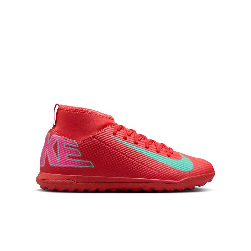 Guayos-nike-para-niño-Jr-Superfly-10-Club-Tf-para-futbol-color-naranja.-Lateral-Externa-Derecha