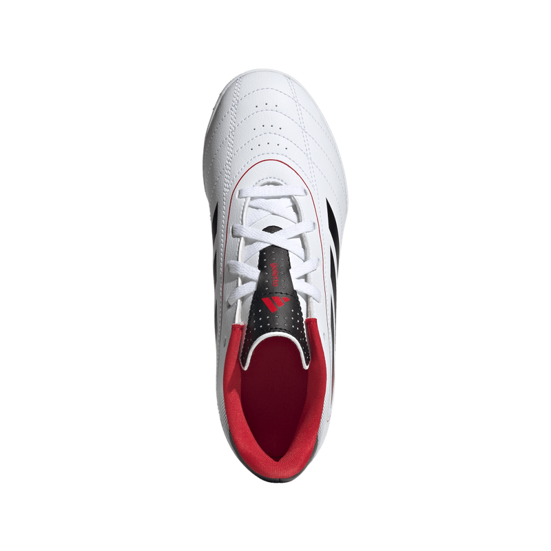 Guayos-adidas-para-niño-Goletto-Ix-Tf-J-para-futbol-color-blanco.-Vista-Lateral-Pares
