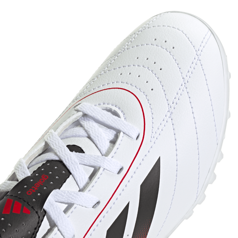 Guayos-adidas-para-niño-Goletto-Ix-Tf-J-para-futbol-color-blanco.-Par-Laterales