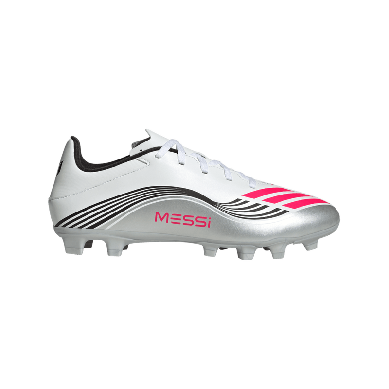 Guayos-adidas-unisex-F50-Messi-Club-Fg-M-para-futbol-color-blanco.-Lateral-Externa-Derecha