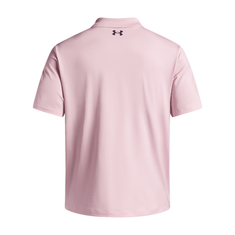 Camiseta-Manga-Corta-under-armour-para-hombre-Ua-Matchplay-Polo-para-golf-color-rosado.-Reverso-Sin-Modelo
