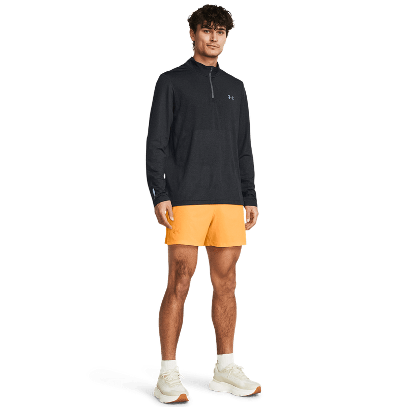 Pantaloneta-under-armour-para-hombre-Launch-Elite-5--Short-para-correr-color-naranja.-Outfit-Completo
