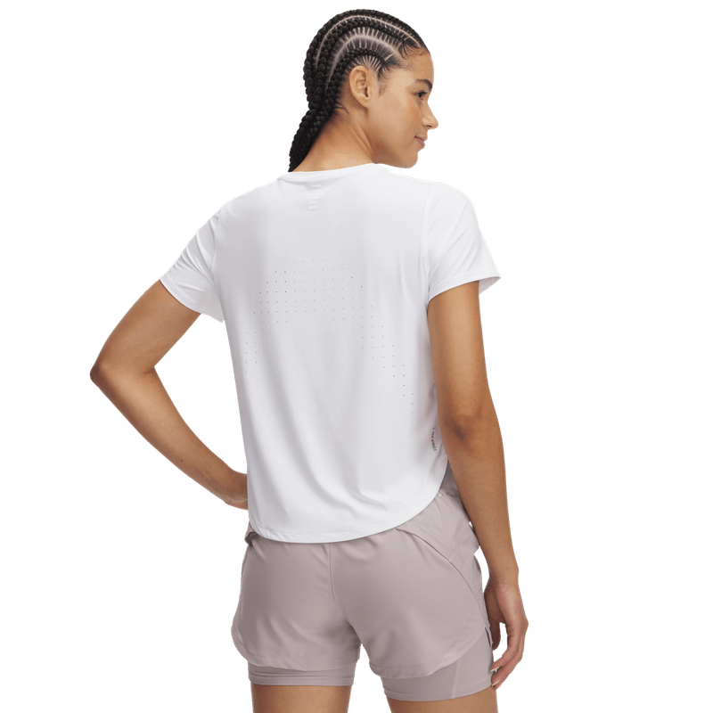 Camiseta-Manga-Corta-under-armour-para-mujer-Ua-Launch-Elite-Shortsleeve-para-correr-color-blanco.-Reverso-Sin-Modelo