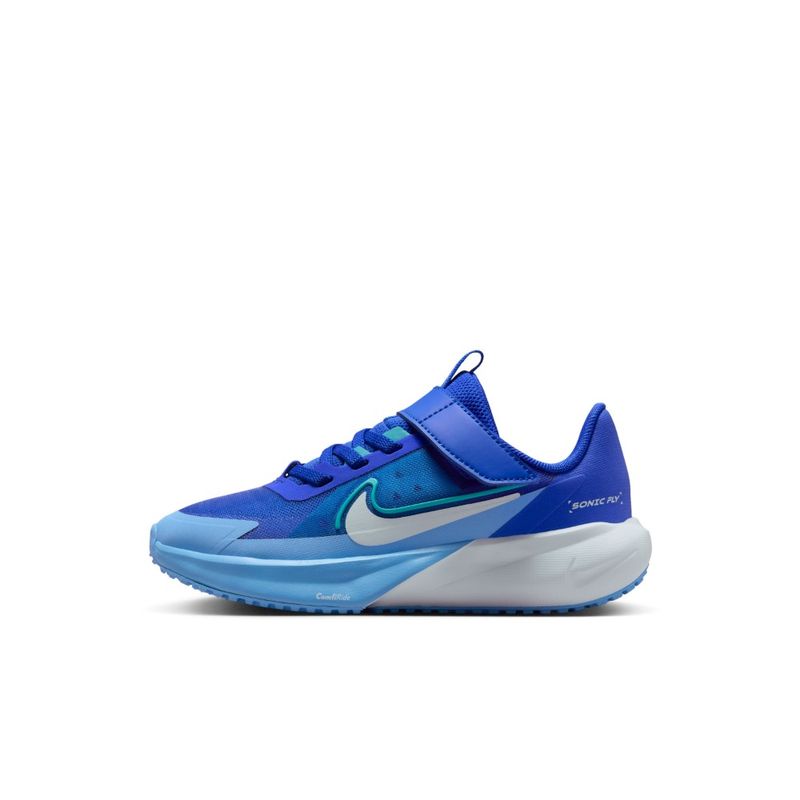Tenis-nike-para-niño-Sonic-Fly-Ps-para-moda-color-azul.-Lateral-Interna-Izquierda