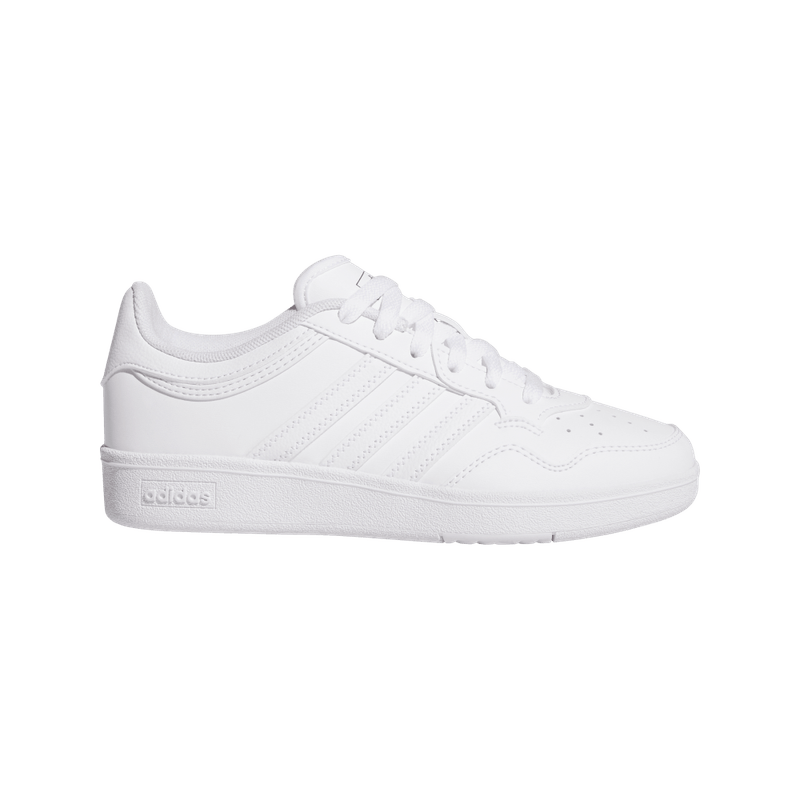 Tenis-adidas-para-niño-Hoops-4.0-J-para-baloncesto-color-blanco.-Lateral-Externa-Derecha