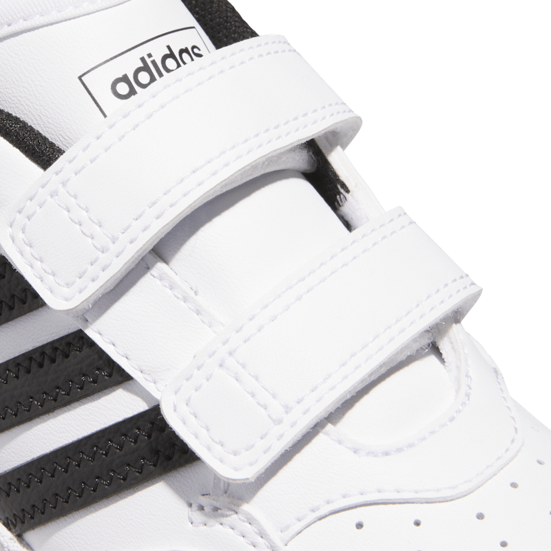 Tenis-adidas-para-niño-Hoops-4.0-Cf-C-para-baloncesto-color-blanco.-Lateral-Y-Suela