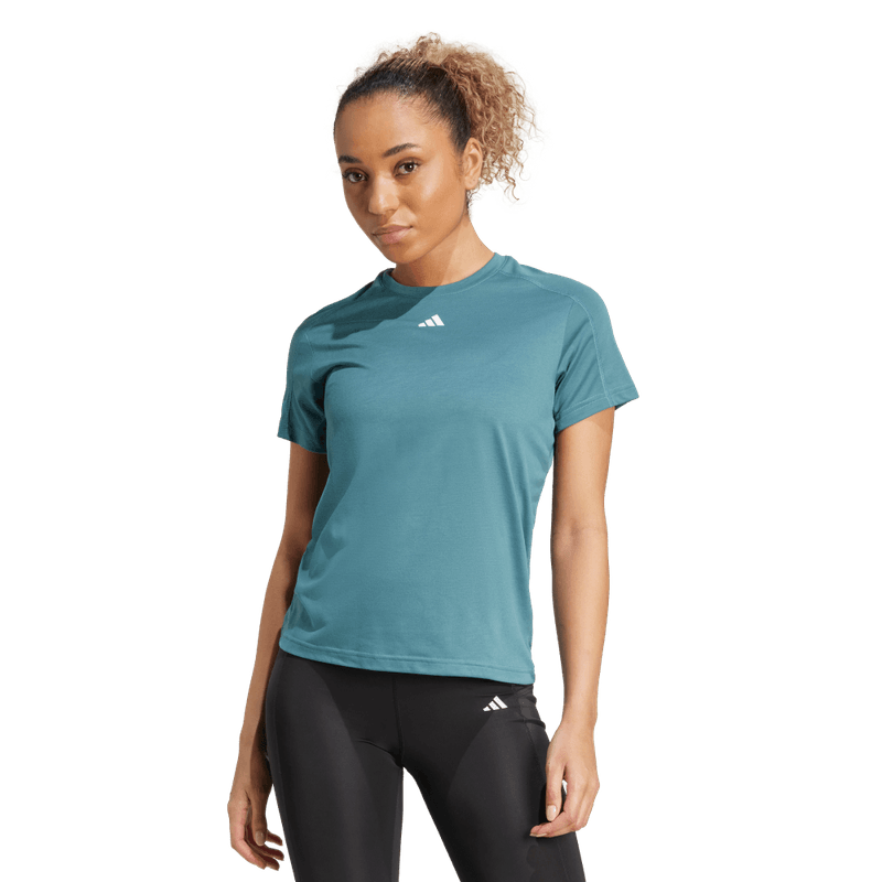 Adidas Camiseta Minimalista Aeroready Train Ess Manga Corta azul de mujer  para entrenamiento