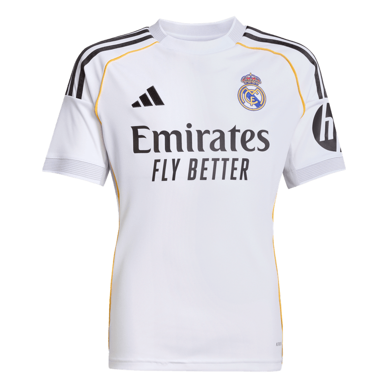 Camiseta-De-Equipo-adidas-para-niño-Real-Madrid-H-Jsy-Y-para-futbol-color-blanco.-Frontal-Sobre-Modelo