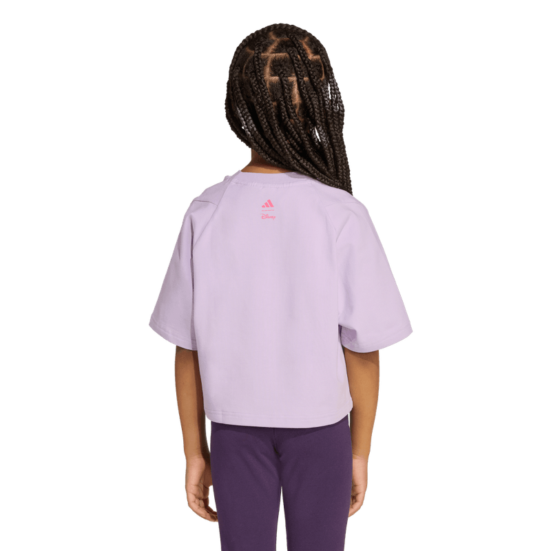 Camiseta-Manga-Corta-adidas-para-niña-Lg-Dy-Mi-T-para-moda-color-morado.-Frente-Sin-Modelo