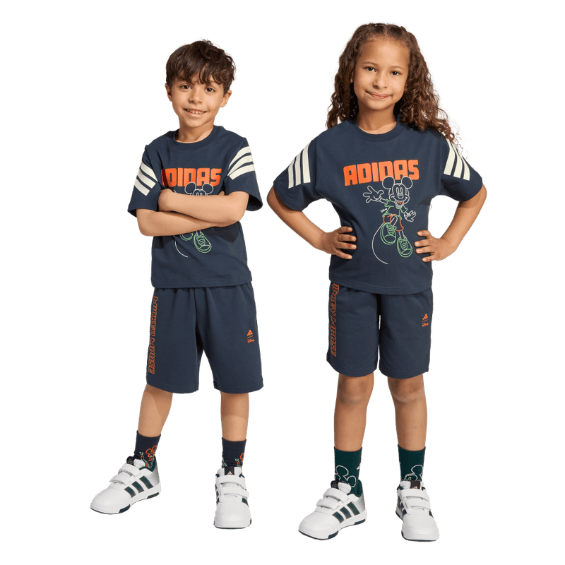 Conjunto-adidas-para-niño-Lk-Dy-Mm-T-Set-para-moda-color-morado.-Frente-Unisex-Modelo