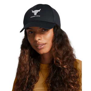 UA  Project Rock Snapback Gorra negro de mujer para entrenamiento