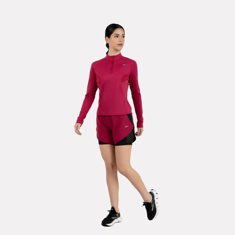 Pantaloneta-reebok-para-mujer-Running-2-In-1-Short-para-correr-color-rojo.-Reflectores