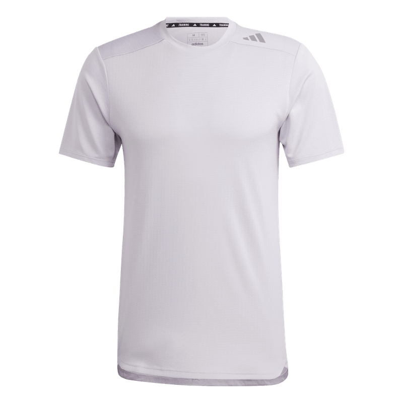 Camiseta-Manga-Corta-adidas-para-hombre-D4T-Hr-Hiit-Tee-para-entrenamiento-color-morado.-Lateral-Sobre-Modelo