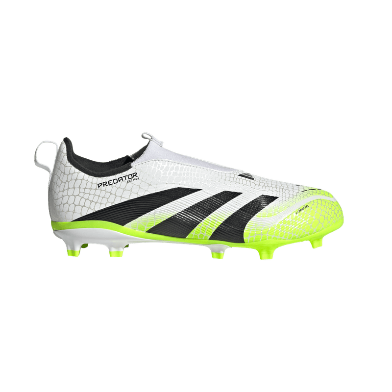 Guayos-adidas-para-niño-Predator-League-Ll-para-futbol-color-blanco.-Lateral-Externa-Derecha