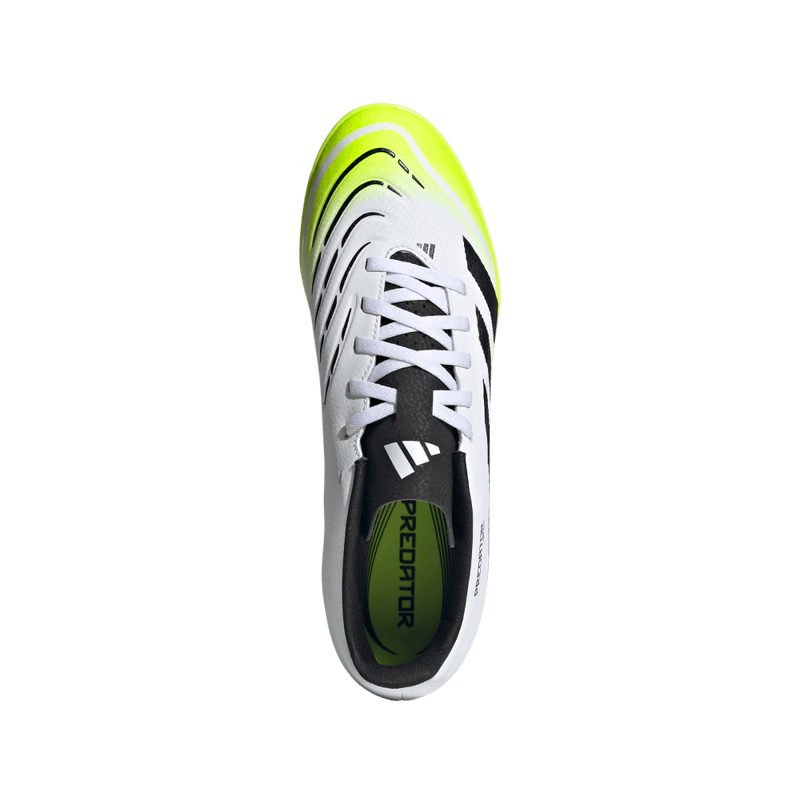 Guayos-adidas-unisex-Predator-Club-Tf-para-futbol-color-blanco.-Vista-Lateral-Pares