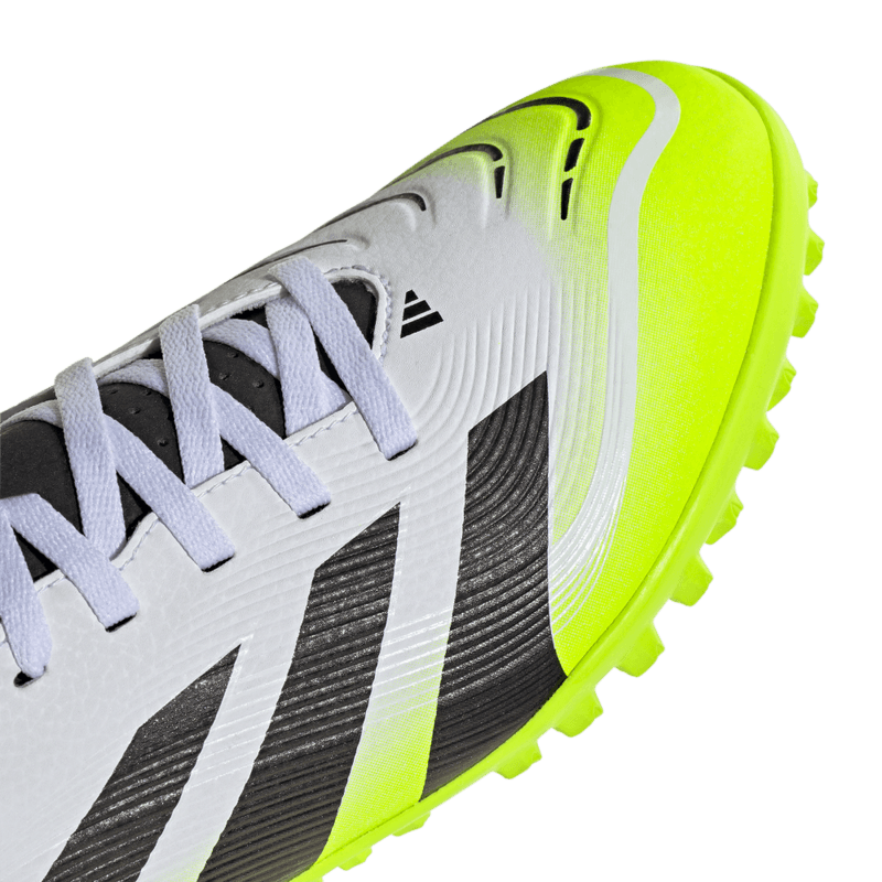 Guayos-adidas-unisex-Predator-Club-Tf-para-futbol-color-blanco.-Lateral-Y-Suela