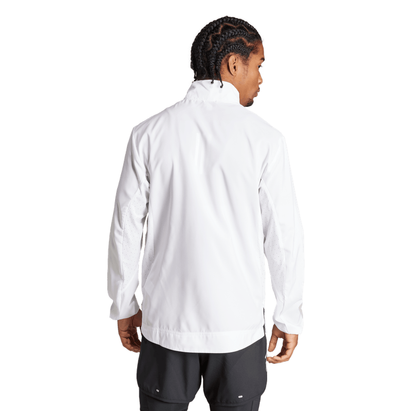Chaqueta-adidas-para-hombre-Adizero-E-Jckt-para-correr-color-blanco.-Detalle-Reflectivo-Modelo