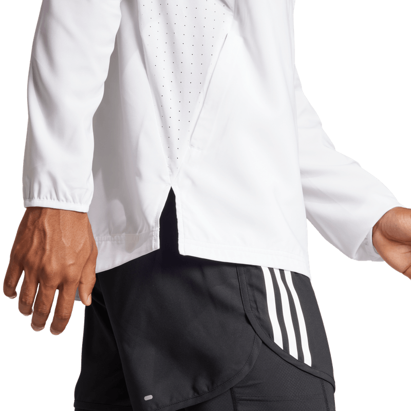 Chaqueta-adidas-para-hombre-Adizero-E-Jckt-para-correr-color-blanco.-Lateral-Derecho-Sin-Modelo