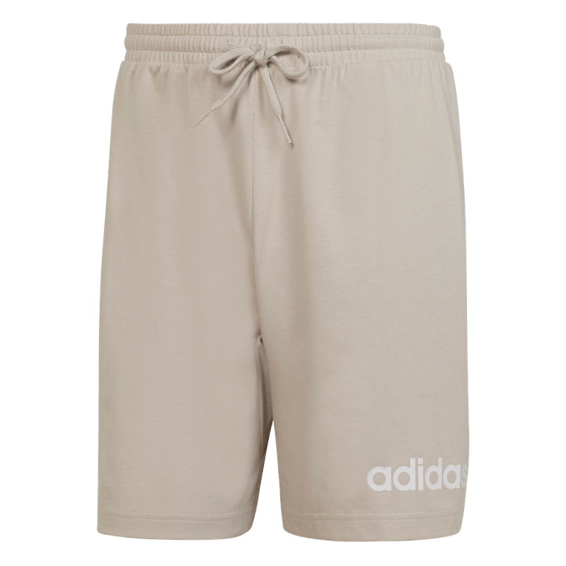 Pantaloneta-adidas-para-hombre-M-Lin-Sj-Sho-para-moda-color-beige.-Frontal-Sobre-Modelo