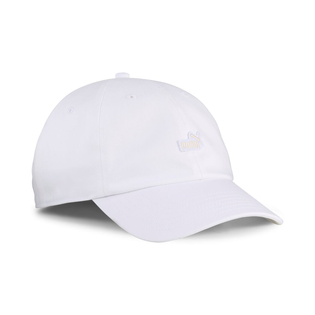 Gorra-puma-para-hombre-Ess-No.-1-Logo-Patch-Bb-Cap-para-moda-color-blanco.-Frente-Sin-Modelo