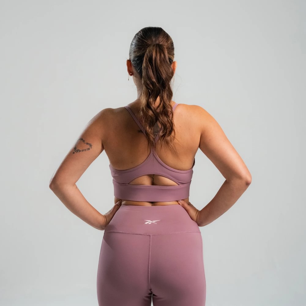 Licra-reebok-para-mujer-Core-Train-High-Rise-Leggings-para-entrenamiento-color-morado.-Reflectores