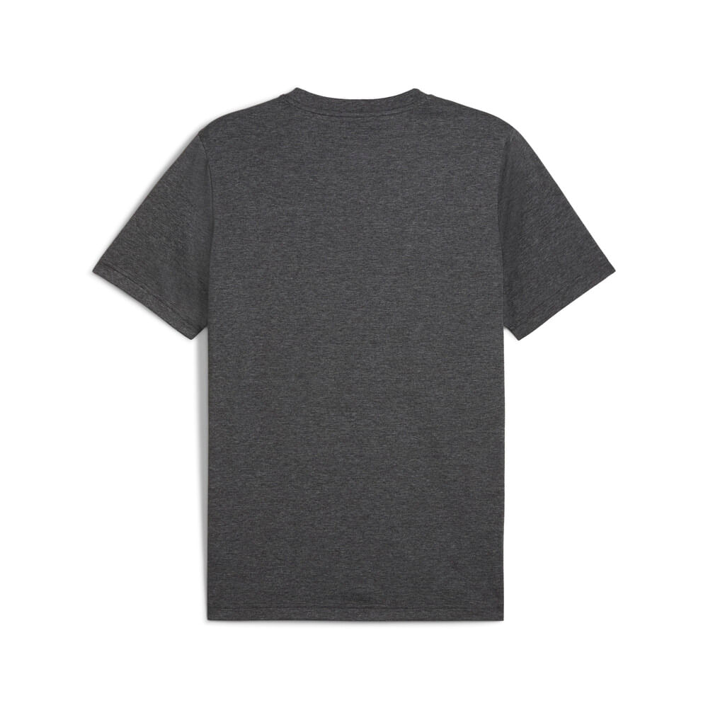 Camiseta-Manga-Corta-puma-para-hombre-Ess-No.-1-Logo-Heather-Tee-para-moda-color-negro.-Reverso-Sin-Modelo