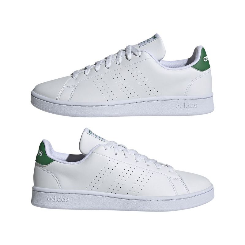 Tenis-adidas-para-hombre-Advantage-para-moda-color-blanco.-Par-Alineados
