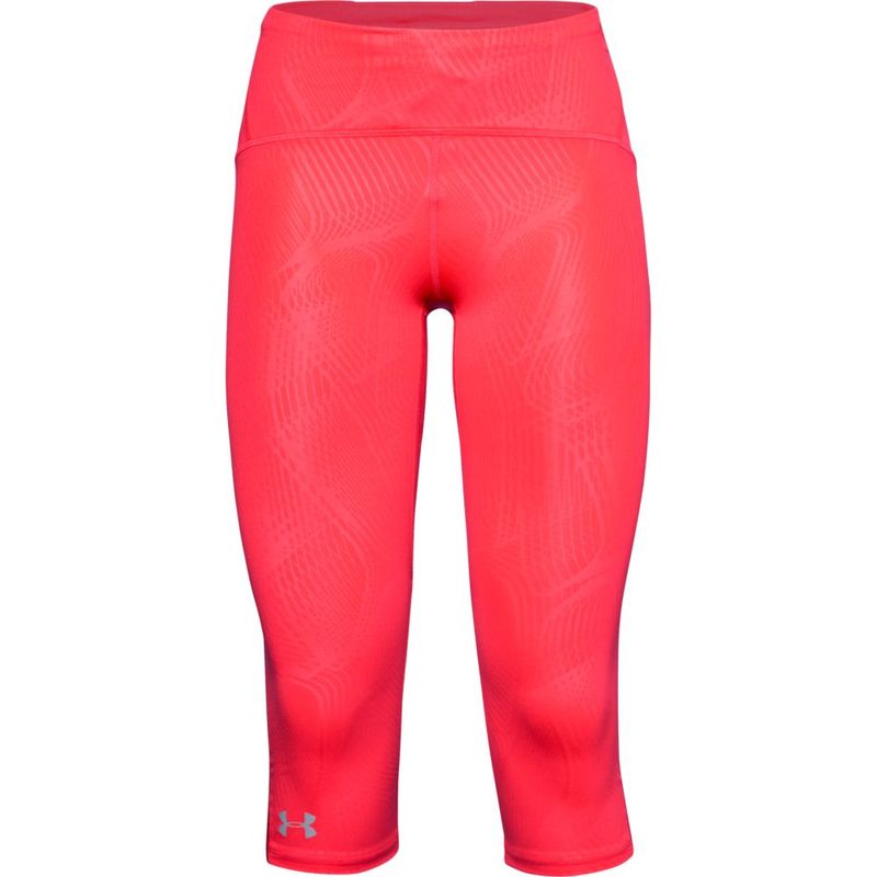 Capri-under-armour-para-mujer-W-Ua-Fly-Fast-Printed-Speed-Capri-para-correr-color-rojo.-Frente-Sin-Modelo