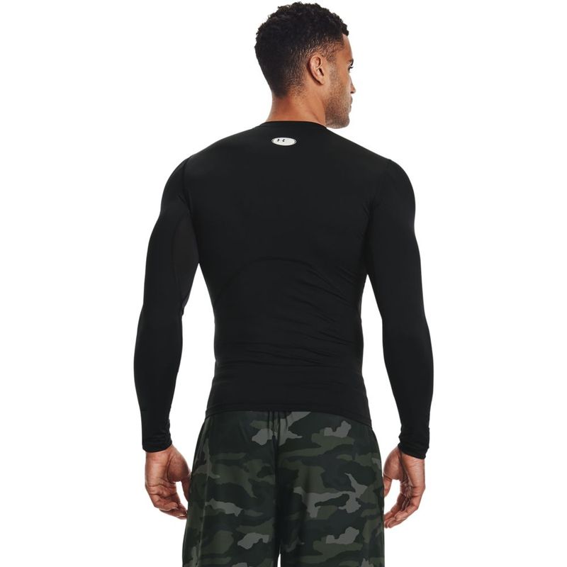 Camiseta-De-Compresion-under-armour-para-hombre-Ua-Hg-Armour-Comp-Ls-para-entrenamiento-color-negro.-Reverso-Sobre-Modelo