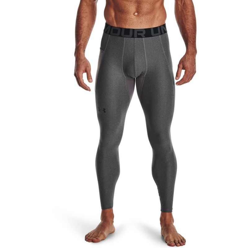 Licra-under-armour-para-hombre-Ua-Hg-Armour-Leggings-para-entrenamiento-color-gris.-Frente-Sobre-Modelo