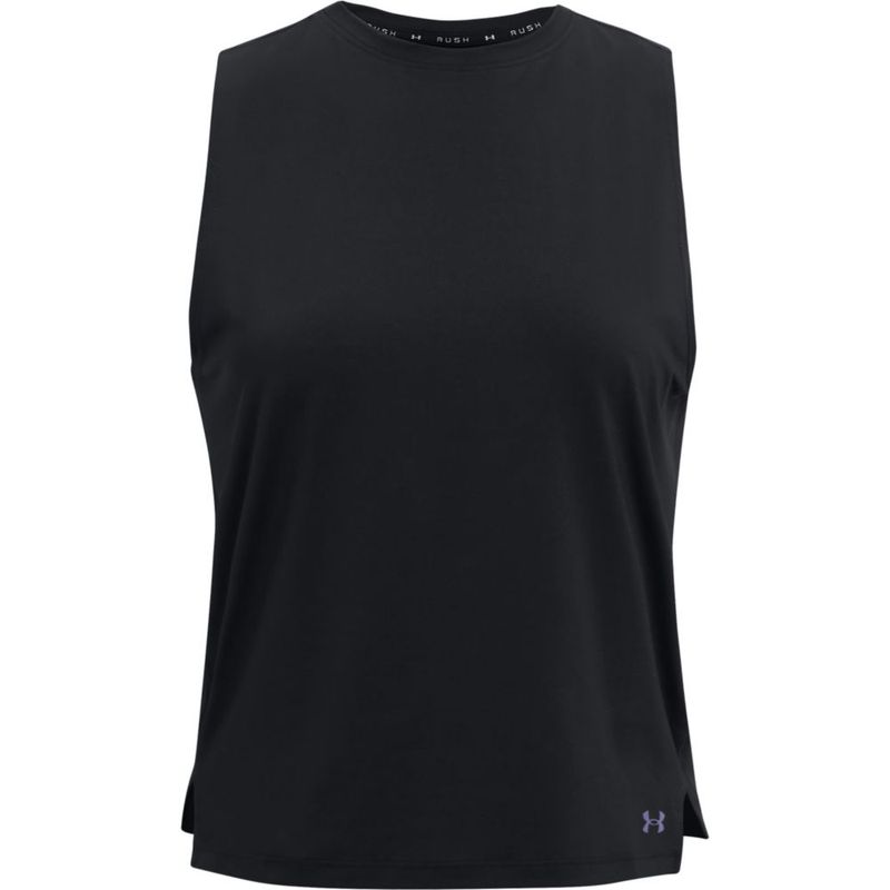 Camiseta-Manga-Sisa-under-armour-para-mujer-Ua-Rush-Tank-para-entrenamiento-color-negro.-Frente-Sin-Modelo