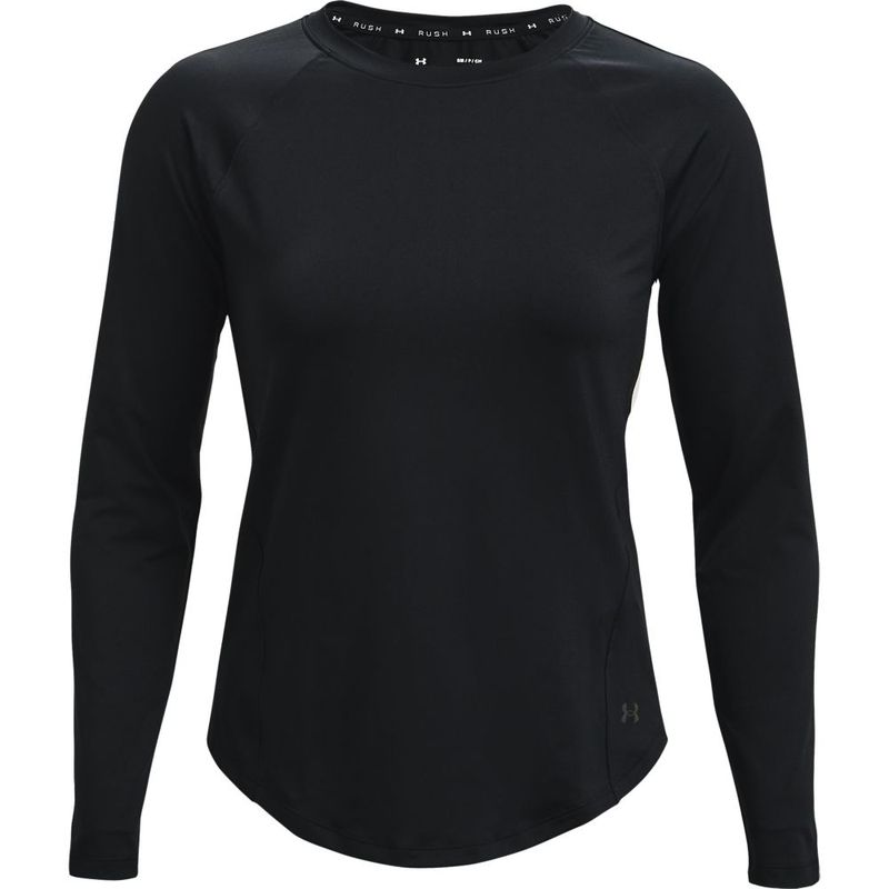 Camiseta-Manga-Larga-under-armour-para-mujer-Ua-Rush-Ls-para-entrenamiento-color-negro.-Frente-Sin-Modelo