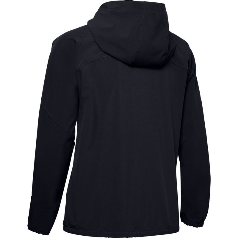 Chaqueta-under-armour-para-mujer-Woven-Hooded-Jacket-para-moda-color-negro.-Reverso-Sin-Modelo